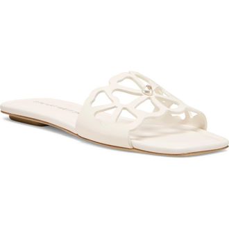 Stuart Weitzman Jasmine Cutout Slide Sandal in Cream at Nordstrom Rack, Size 6.5