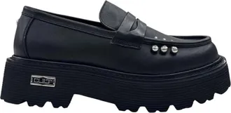 Cult Schoenen, Dames, Zwart, 36 EU, Leer, Slash 4818 Loafers