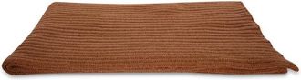 Dell'Oglio Ribgebreide Sjaal - Heren - Wintersjaals - Bruin - ONE Size - Accessoires