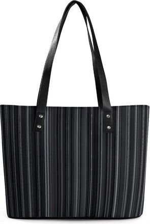 Generic Black Dark Grey Striped Tote Bags for Women Cute Shoulder Purses Handbags