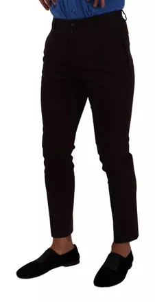 Dolce & Gabbana Bordeaux Cotton Stretch Skinny Mens Trouser (Pre-Owned)