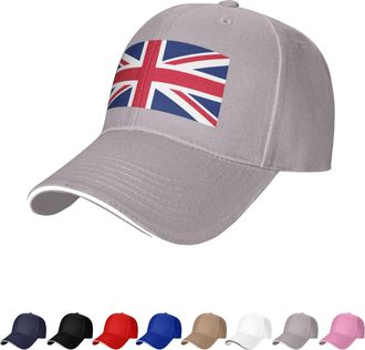 Generic United Kingdom Flag Hat British Caps for Man Woman Flag of United Kingdom Baseball Cap Trucker Dad Hat Gray
