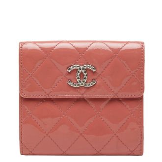 Chanel Pink Patent Leather Wallet (Bi-Fold) (Pre-Owned)
