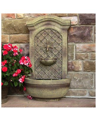 Sunnydaze Rosette Solar-Only Outdoor Wall Water Fountain