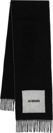 Jacquemus Zwarte Wollen Sjaal Aw 25 - Dames - Wintersjaals - Zwart - ONE Size - Wol - Accessoires