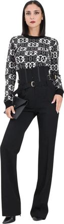 Pinko Pinko, Broeken, Dames, Zwart, M, Leer, Piadina Broek