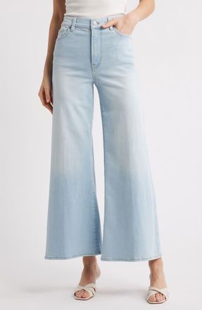 Frame Denim Le Palazzo High Waist Crop Wide Leg Jeans in Float at Nordstrom, Size 30