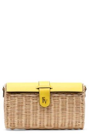 Frances Valentine Betsy Wicker Basket Crossbody Bag in Toast/canary at Nordstrom Rack