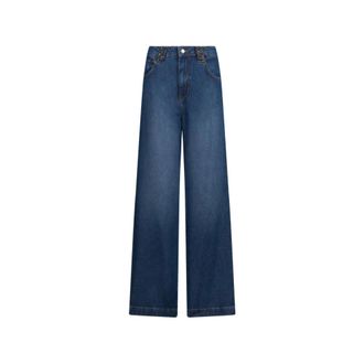 Liu Jo Wide Jeans, female, Blue, Size: W27 High-rise Flared Jeans