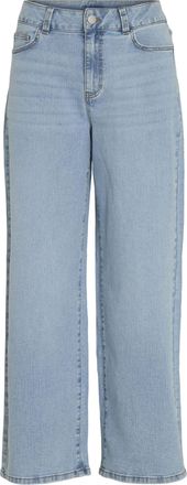 Vila Womens Viemma Hw Wide Jeans Nus/Pb, Light Blue (Light Blue Denim), 38W x 32L
