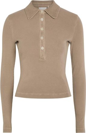 Citizens Of Humanity Citizens OF Humanity Brea 60s Ribbed Stretch-knit Polo top - Beige - S (UK8-10 / S)