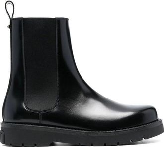 Valentino Garavani Black Leather Chelsea Mens Boots