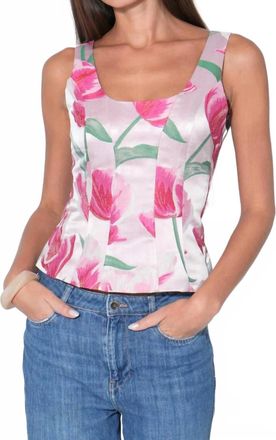 Adelyn Rae Sienna Sleeveless Jacquard Top In Tulip