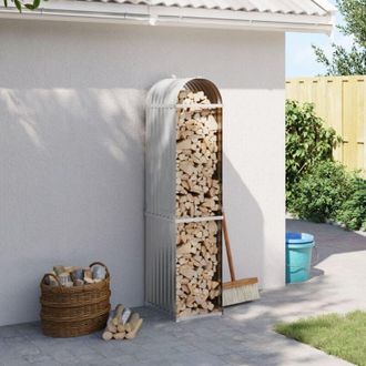 vidaXL Le&ntilde;ero De Acero Galvanizado Gris Claro 40x45x170 Cm Vidaxl