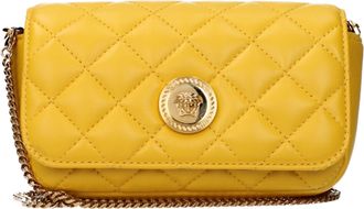 Versace Yellow Leather Crossbody Womens Bag