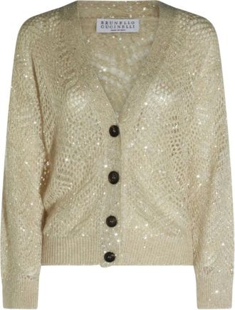 Brunello Cucinelli C&aacute;rdigan de punto abierto Mrg 562506 - Knitwear - Mujer - Beige - L