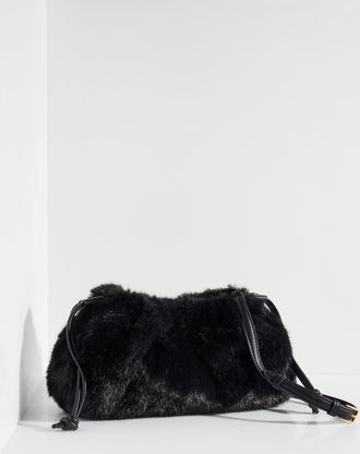Talbots Serena Faux Fur Clutch - Black - 001 Talbots