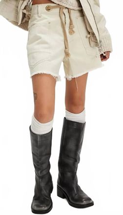 Free People Moxie Slouchy Wide Fit Shorts In White