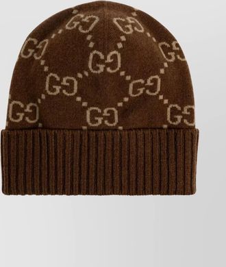 Gucci stylish hat with folded brim and ribbed cuff