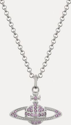 Vivienne Westwood Mini Bas Relief Pendant Necklace Platinum-violet-crystal Platinum-violet-crystal Women