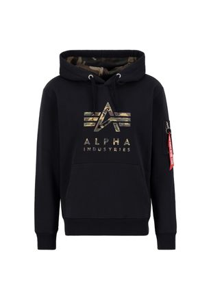 Alpha Industries Hoodie ALPHA INDUSTRIES Camo TPU Hoodie, Herren, Gr. S, schwarz, Obermaterial: 80% Baumwolle, 20% Polyester, regular fit, Sweatshirts Hoodie