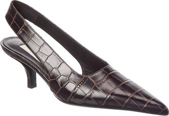 Toteme Croc-Embossed Leather Slingback Pump