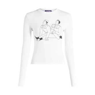 Jean Paul Gaultier Tops, Dames, Wit, XS, Katoen, Fitted Cotton Top