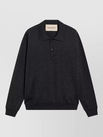 Valentino Garavani long sleeve crewneck polo silk nylon blend