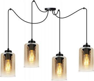 OEM Elegante L&aacute;mpara Colgante Ara&ntilde;a Con Pantalla De Cristal