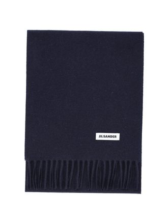 Jil Sander Womens Scarfs Blue Virgin Wool