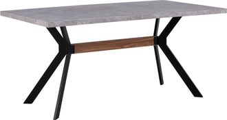 Beliani Beliani - Mesa De Comedor Efecto Hormig&oacute;n 160 X 90 Cm Patas De Metal Negro Cocina Industrial Benson