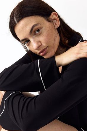 H&M Mama Before & After Viscose-blend Pyjamas in Black at Nordstrom, Size X-Large
