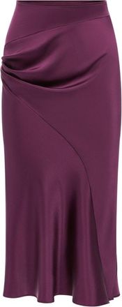 Nina Ricci Midi Skirt with Asymmetrical Draped Detail in Rich Plum
