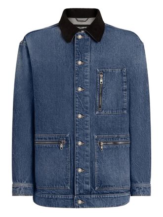 Dolce & Gabbana corduroy-collar denim jacket - men - Cotton - 52 - Blue