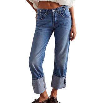 Free People Slim Shade Selvedge Jean In True Blue