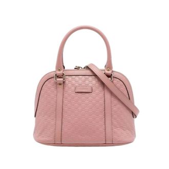 Gucci Pre-owned Embossed Leather Satchel - Dames - Pre-owned - Roze - Maat: ONE Size Leer