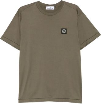 Stone Island T-shirt con applicazione Compass - Verde