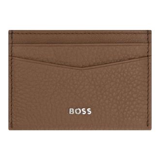 HUGO BOSS Hugo, Wallets & Cardholders, male, Brown, Size: ONE SIZE Leather Card Holder with Logo Detail
