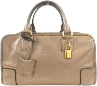 Loewe Pre-owned Handbag - Dames - Vintage Handtas - Beige - ONE Size - Leer - Vintage
