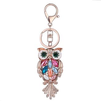 Generic Cute Owl Rhinestones Car Keychain Key Ring Bag Pendant Hanging Ornament Gifts Owl Attractive
