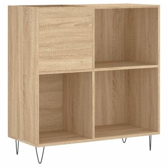 vidaXL Vidaxl - Mueble Discos Madera Contrachapada Roble Sonoma 84,5x38x89 Cm