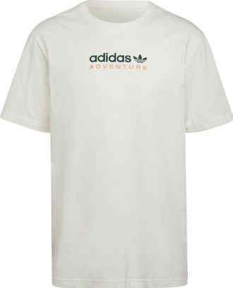 adidas Mens adidas originals Mtn Spr Tee Alphabet Logo Printing Sports Round Neck Short Sleeve White T-Shirt HF4773