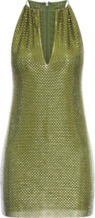 Self Portrait OLIVE RHINESTONE MINI DRESS - Self-portrait - Woman