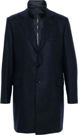 Fay Afneembare Binnenjas - Heren - Mantel - Blauw - XL - Wol - Jassen