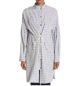 English Factory Double Duty Shirt Dress And Jacket In Grey, White