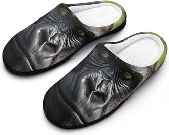 Generic Gorillas Monkey Adult Mens House Slippers Memory Foam Washable Cotton Slip on Home Shoes