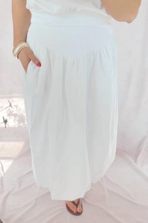 Stateside Pixie Poplin Bubble Skirt In White