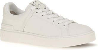 Balmain Womens B-Court Leather Sneakers Blanc