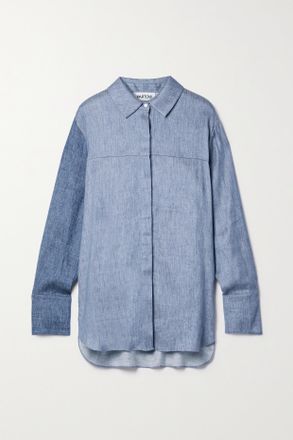 Nellie Partow Camicia In Chambray Bicolore Juliette - Blu