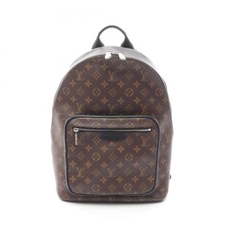 Louis Vuitton Black Brown Coated Canvas Leather Backpack Handbag (Pre-Owned)